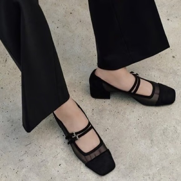 Zara Women's Black Mary Jane Block Mesh Casual Heels, NWT, Size 40 - Picture 12 of 12